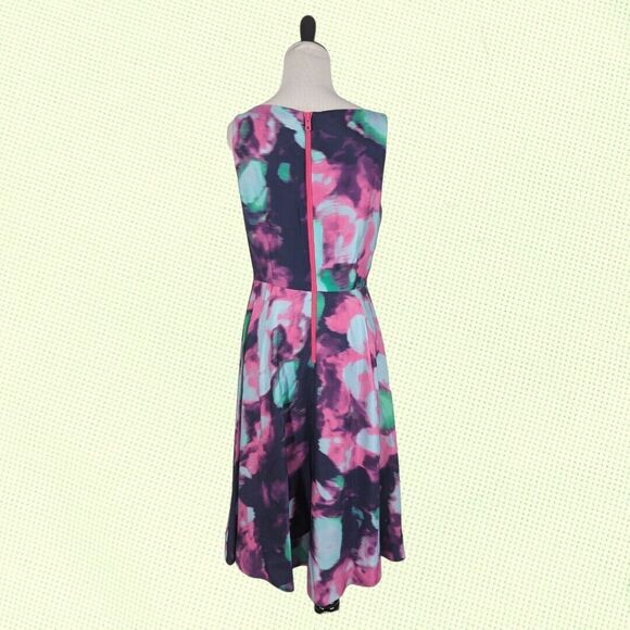 Kate Spade Dress 8 Olivia Jumbo Floral Watercolor Fit & Flare Summer Party - Picture 3 of 7